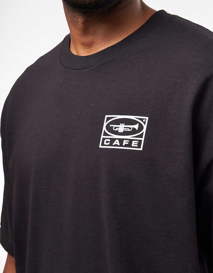 Skateboard Cafe 45 T-Shirt - Black/White - Image 4