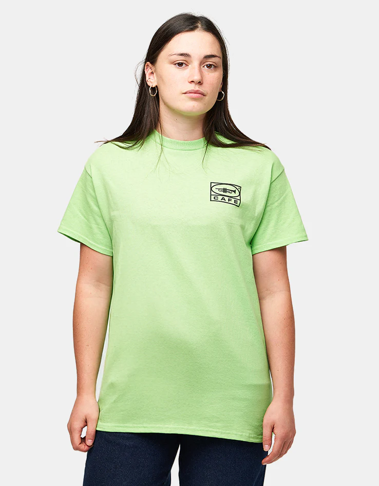 Skateboard Cafe 45 T-Shirt - Lime/Black - Image 6