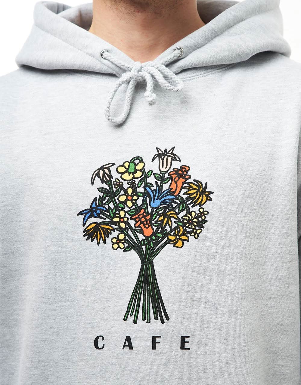Skateboard Cafe Bouquet Pullover Hoodie - Heather Grey - Image 3