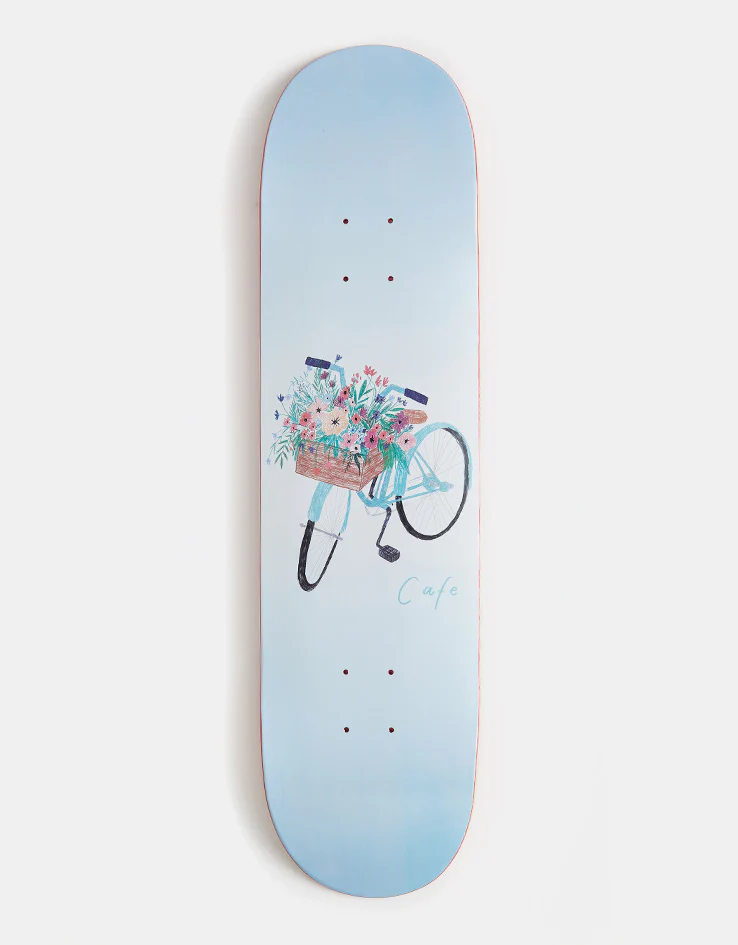 Skateboard Cafe Flower Basket Skateboard Deck - Blue