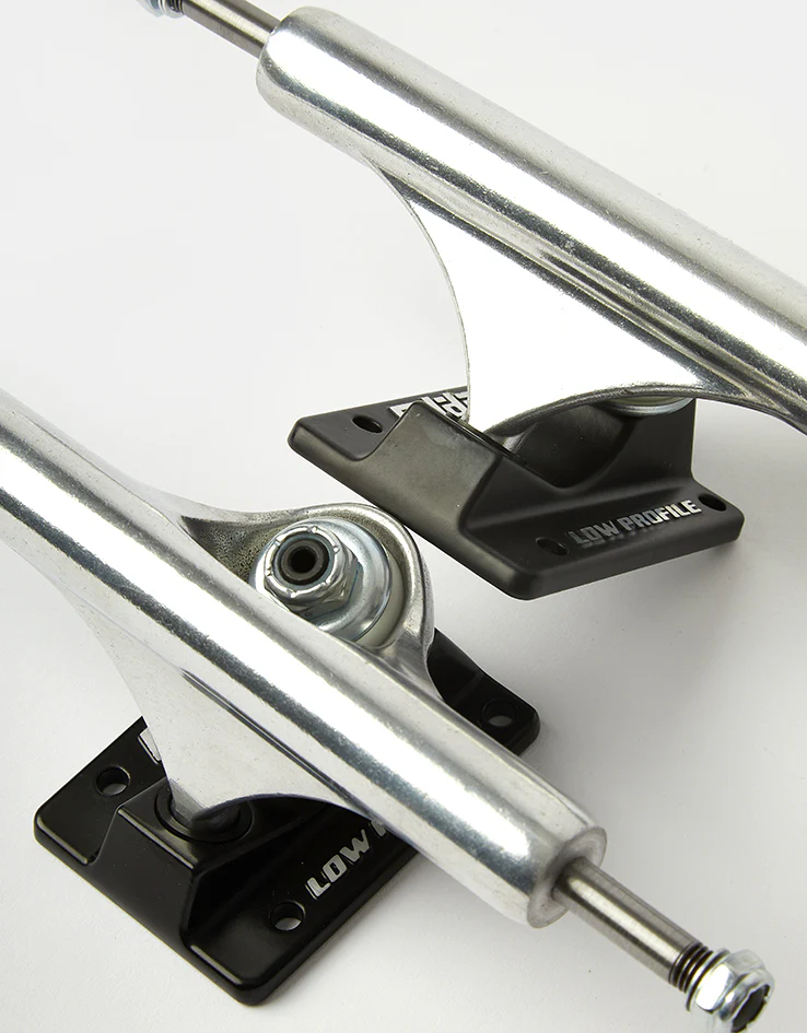 Slappy ST1 Hollow Low Profile Skateboard Trucks - Polished/Black (Pair) - Image 2