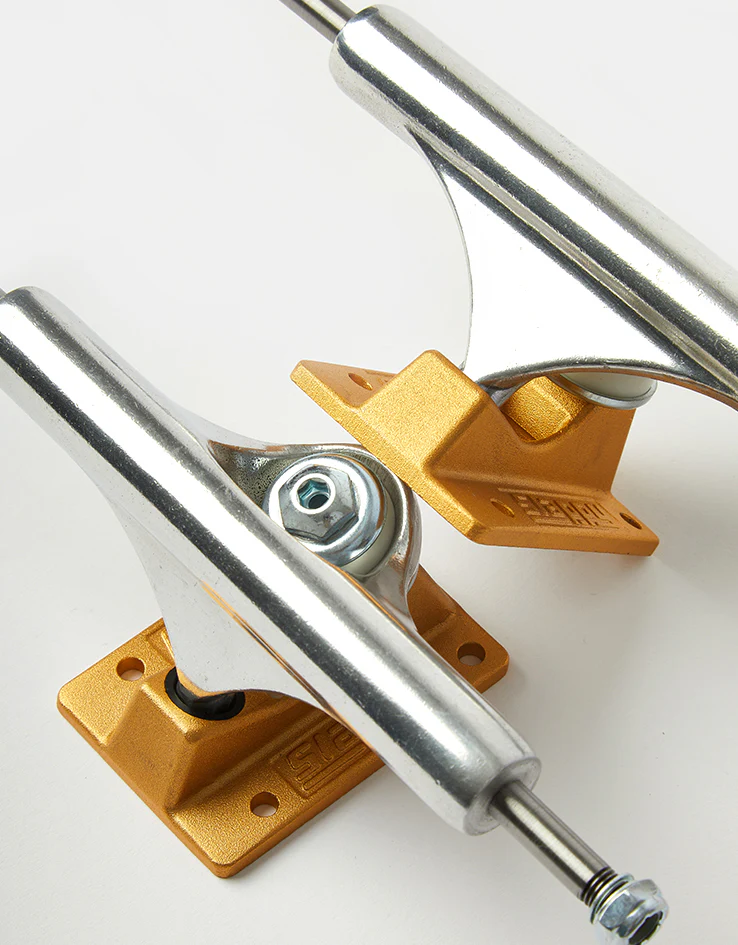 Slappy ST1 Inverted Hollow Lights Skateboard Trucks - Polished/Gold (Pair) - Image 2