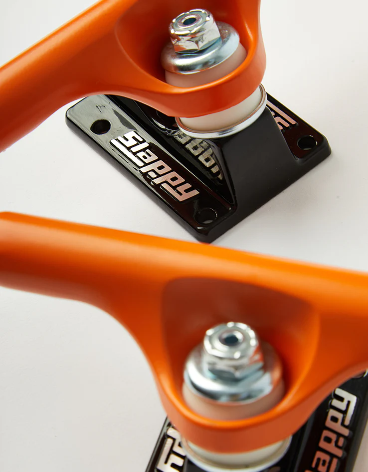 Slappy x Toy Machine ST1 Hollow Skateboard Trucks - Orange/Black (Pair) - Image 4