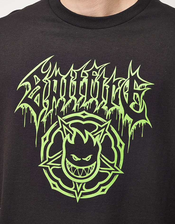 Spitfire Basic Pentagram Drip T-Shirt - Black/Green - Image 3