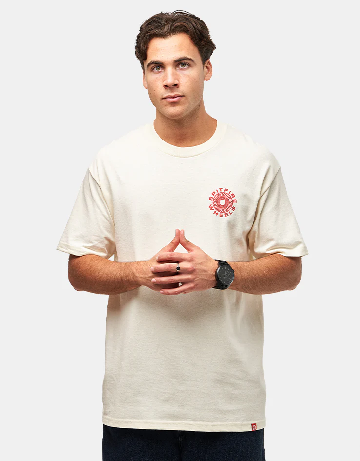Spitfire Classic '87 Swirl Fill T-Shirt - Cream/Red/Black - Image 2