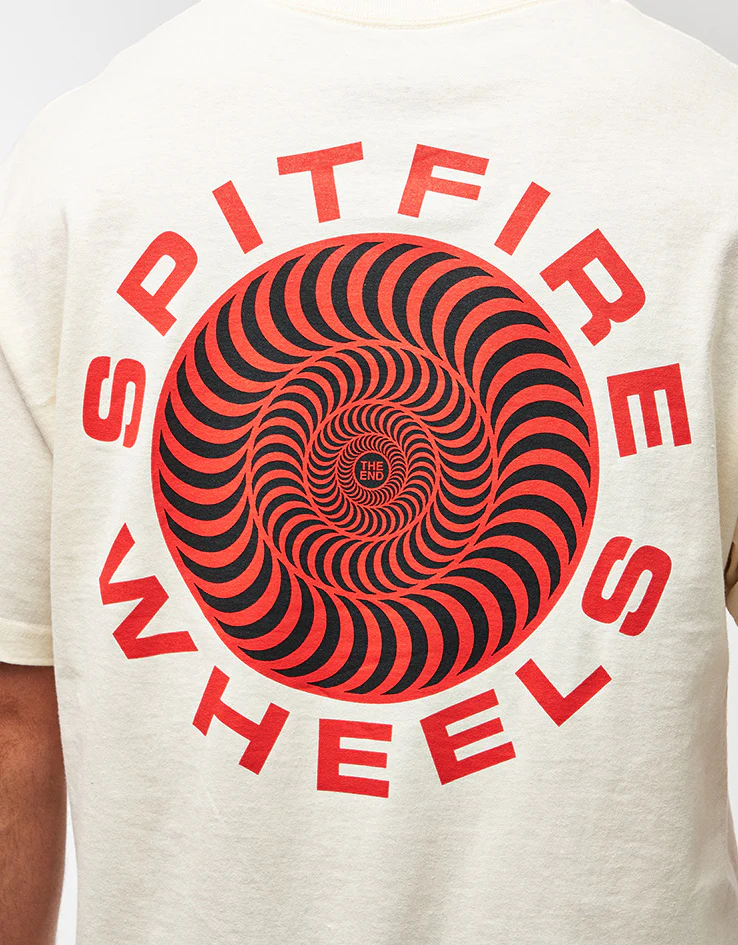 Spitfire Classic '87 Swirl Fill T-Shirt - Cream/Red/Black - Image 3