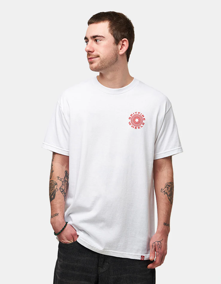 Spitfire Classic '87 Swirl Fill T-Shirt - White/Red/Black - Image 2