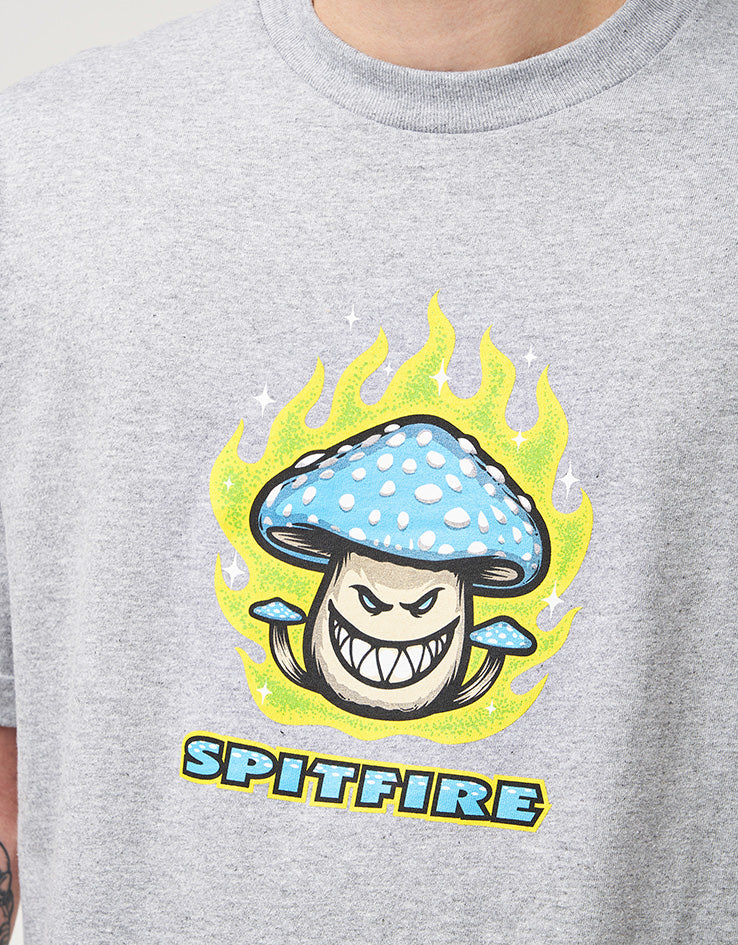Spitfire Mushroom Bighead T-Shirt - Heather Grey/Multi - Image 3
