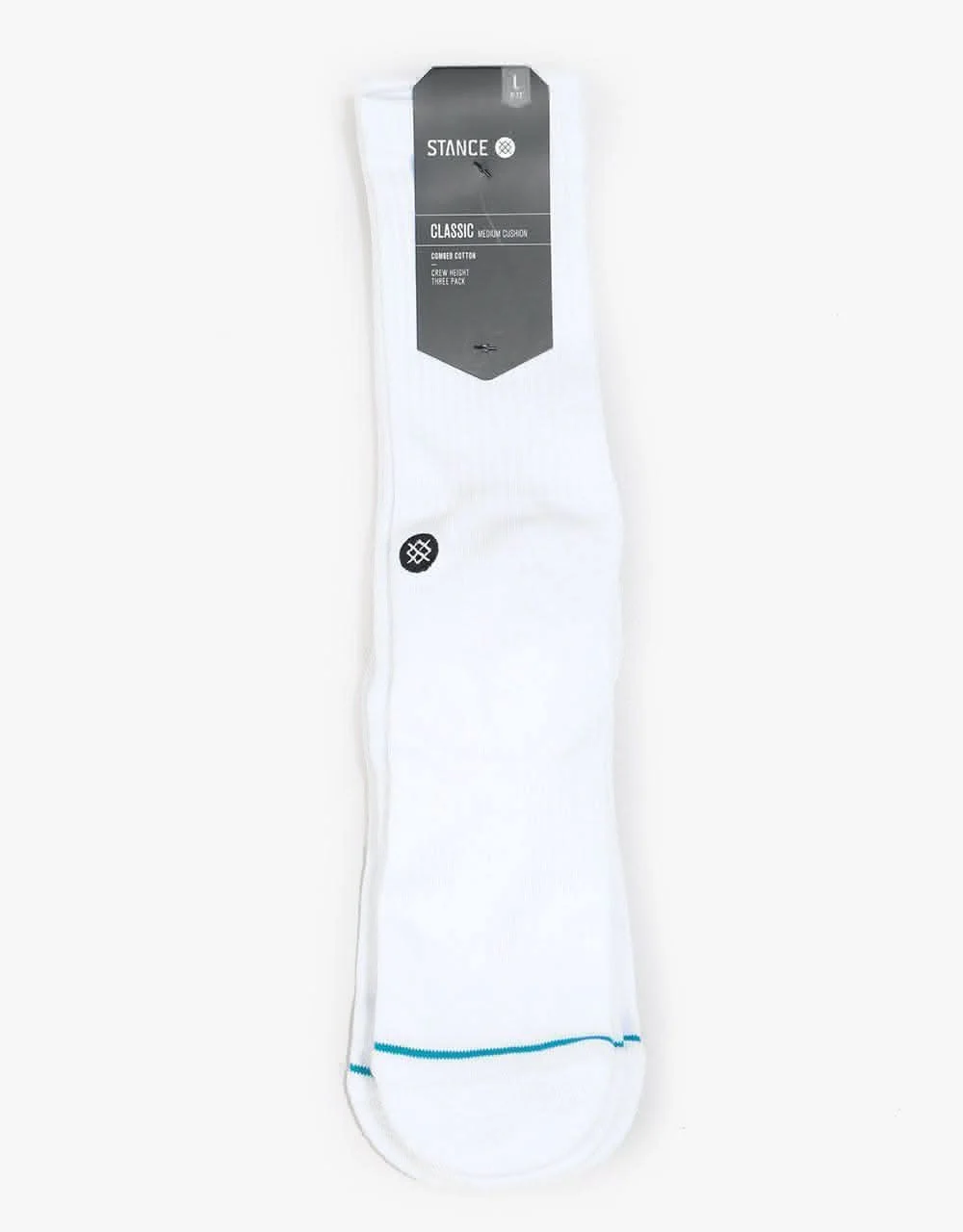 Stance Icon 3 Pack Classic Crew Socks - White - Image 2