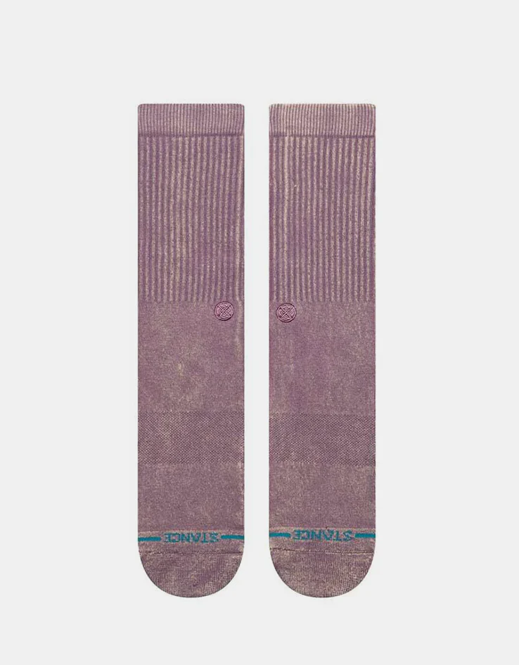 Stance Icon Dyed Crew Socks - Plum - Image 2