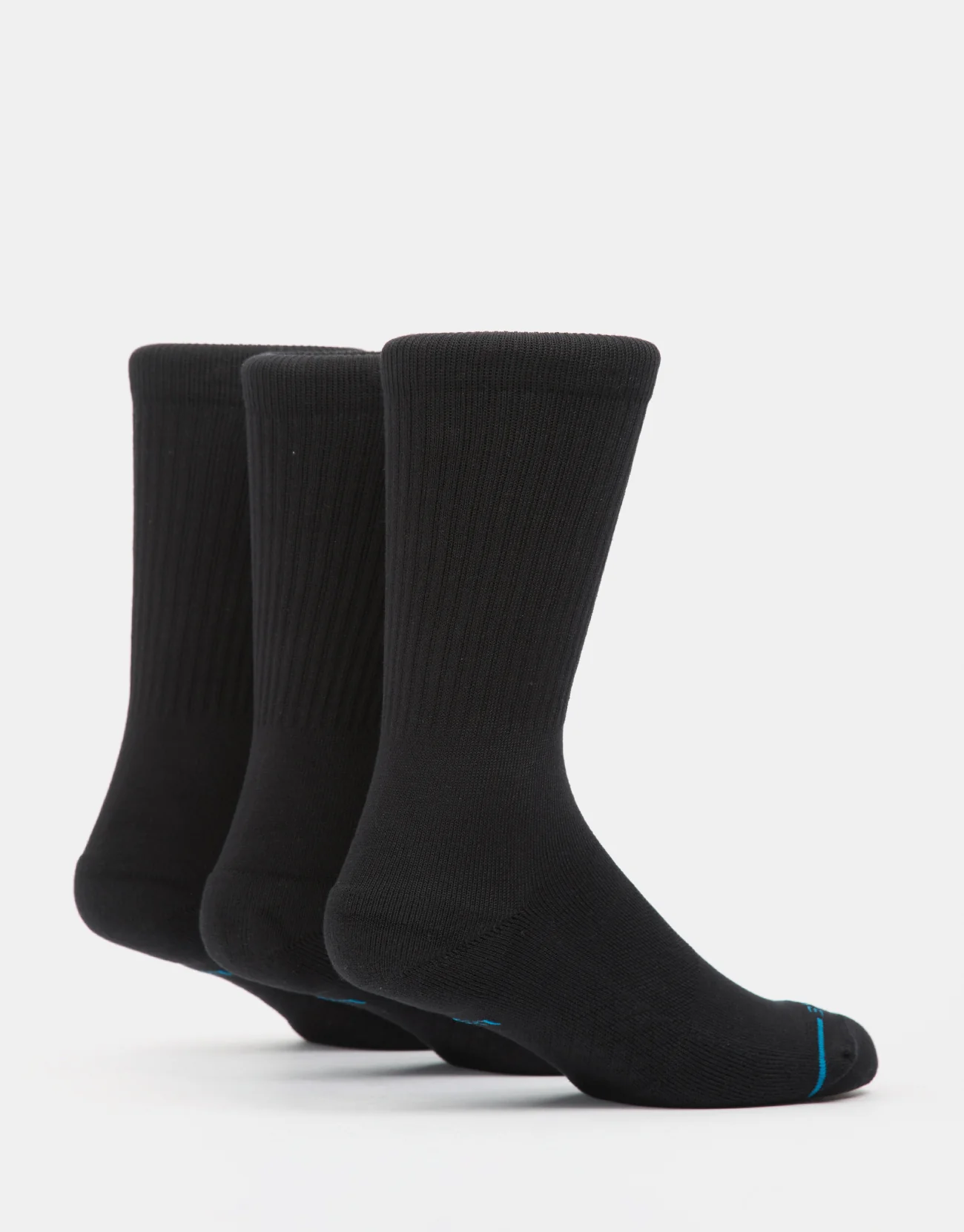 Stance Icon Stealth Crew 3 Pack Socks - Black/Black - Image 3