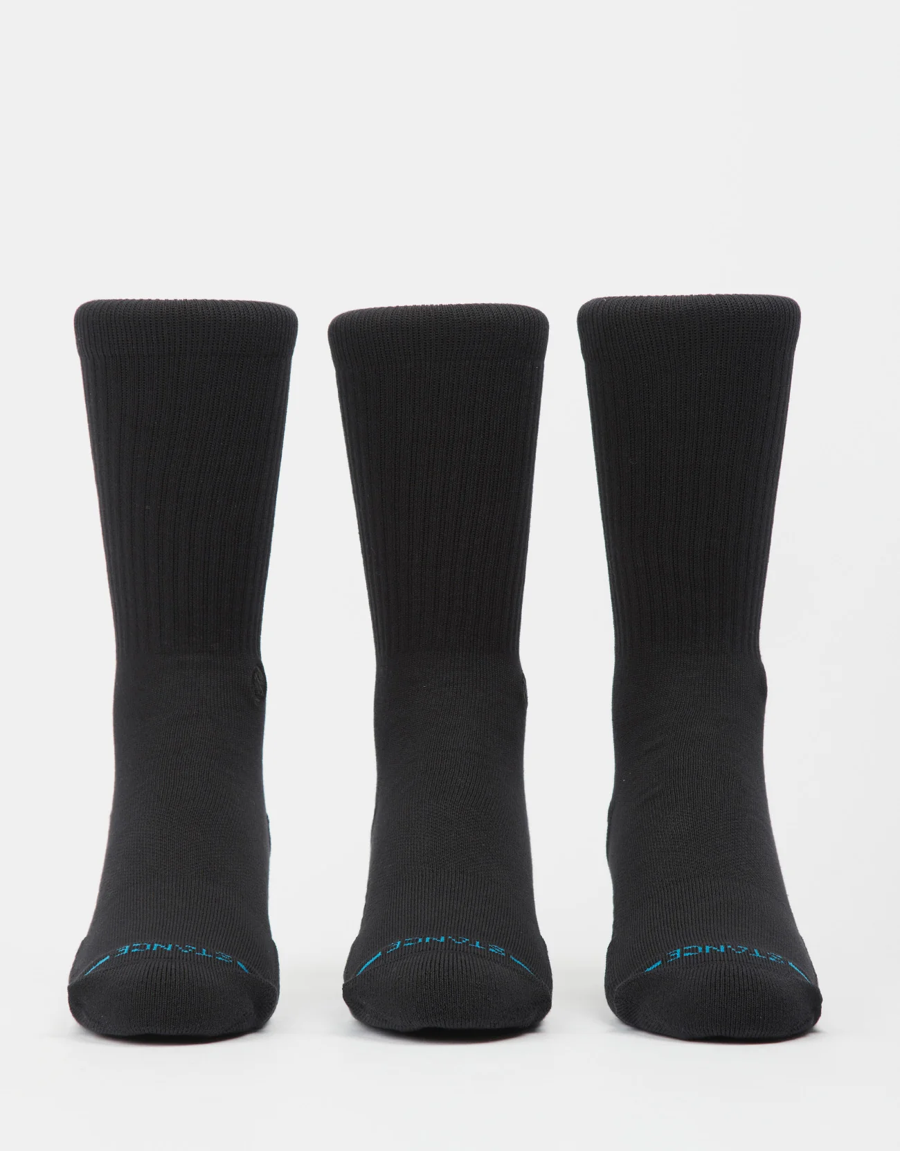 Stance Icon Stealth Crew 3 Pack Socks - Black/Black - Image 4