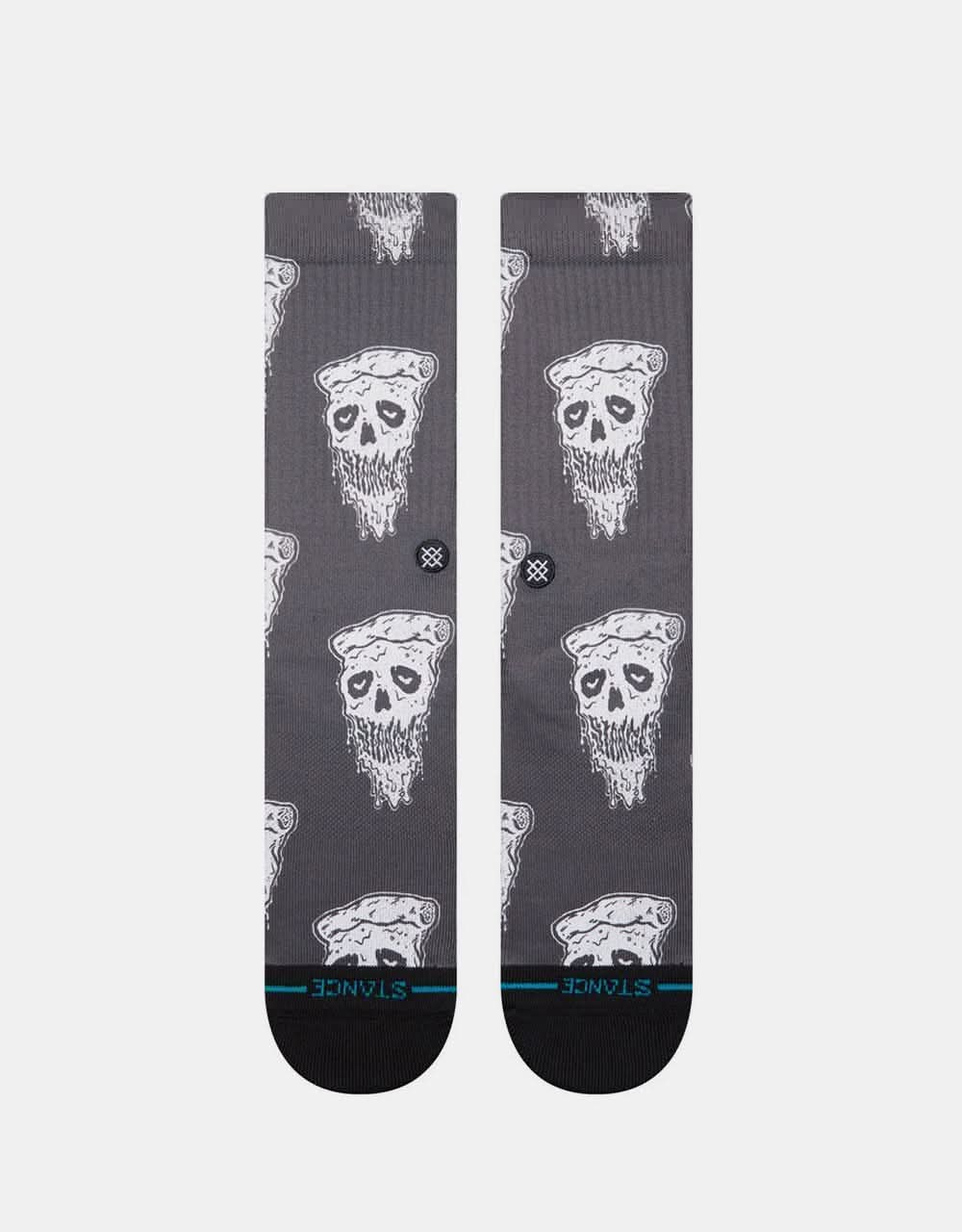 Stance Pizza Face Crew Socks - White/Black - Image 2