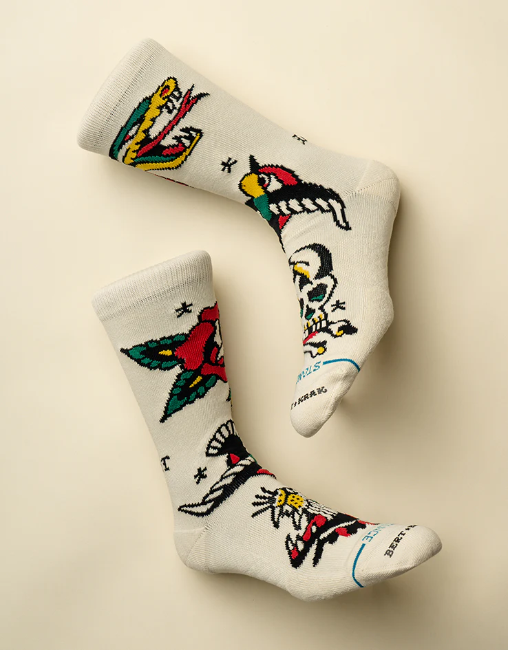 Stance x Bert Krak Flash Crew Socks - Canvas - Image 2