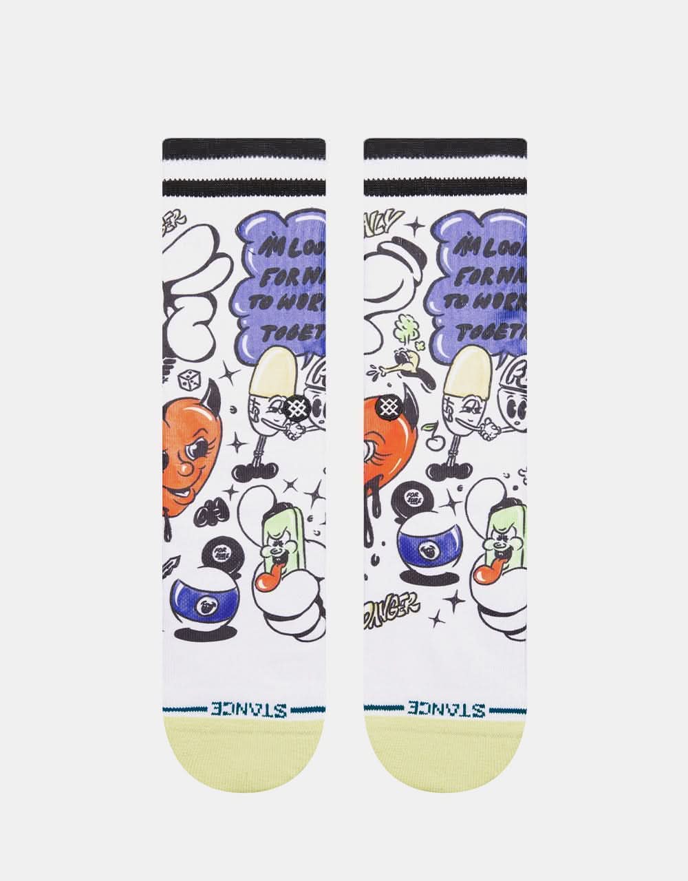 Stance x Cheyne Brooking Daily Danger Crew Socks - White - Image 2