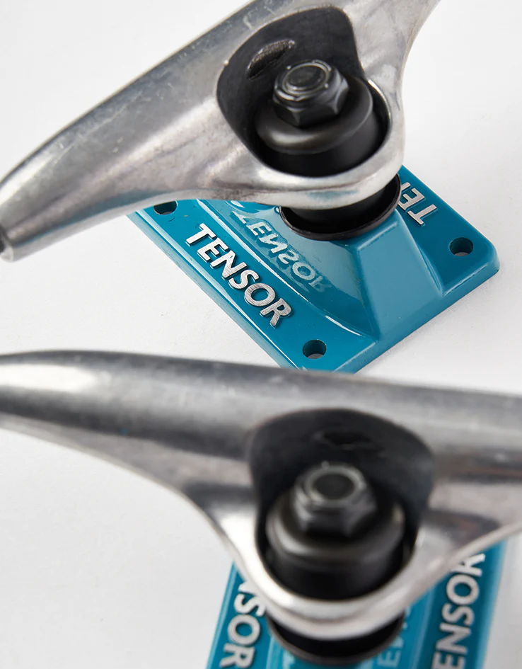 Tensor Alloys 5.25 Skateboard Trucks - Raw/Aqua (Pair) - Image 5