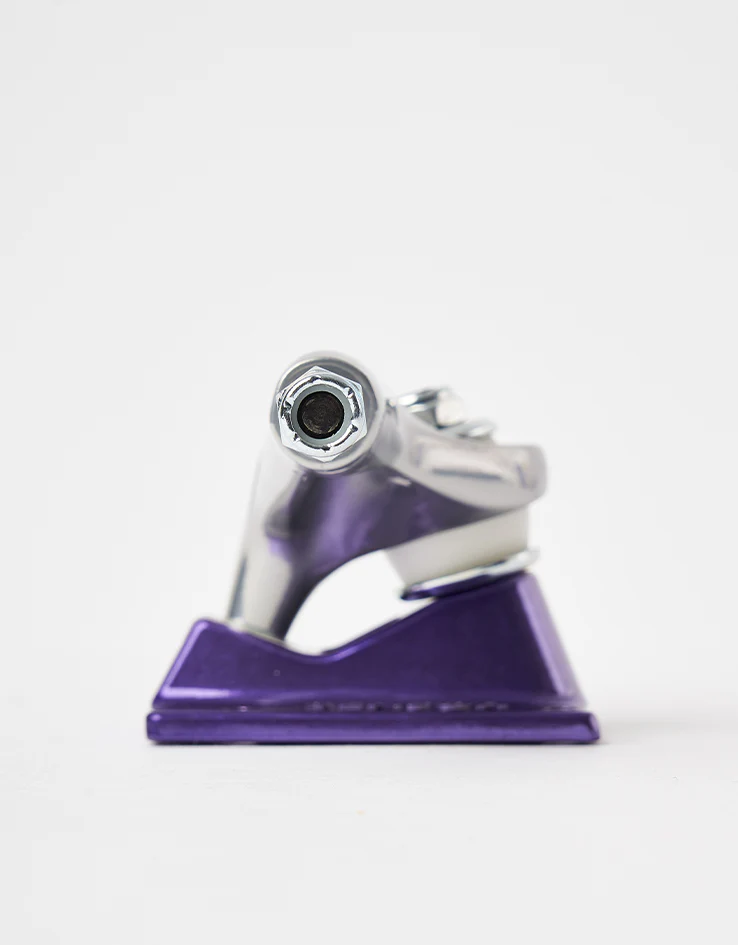 Tensor Stencil Mirror Alum Skateboard Trucks - Raw/Purple Fade (Pair) - Image 4