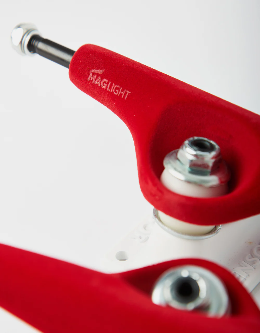 Tensor Velvet Mag Light 5.25 Skateboard Trucks - Red/White (Pair) - Image 2