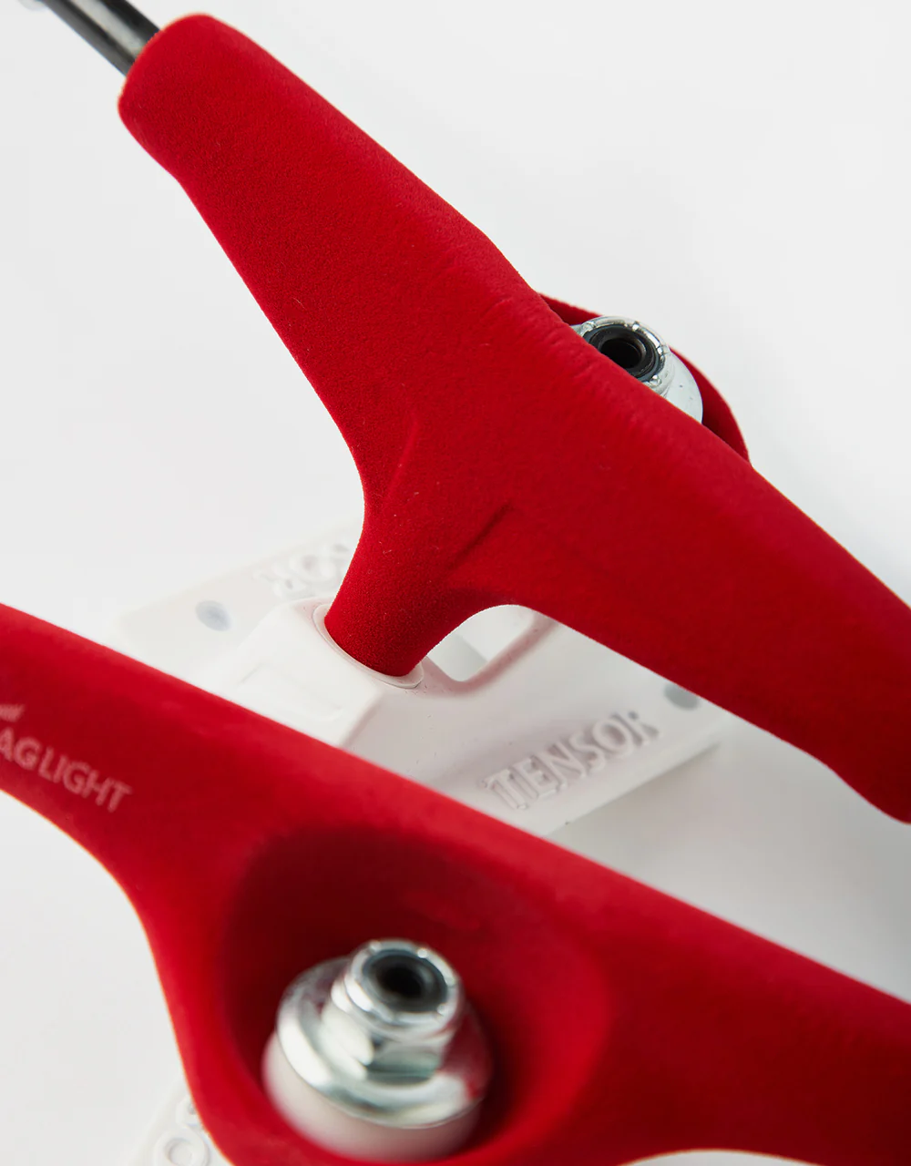 Tensor Velvet Mag Light 5.25 Skateboard Trucks - Red/White (Pair) - Image 6