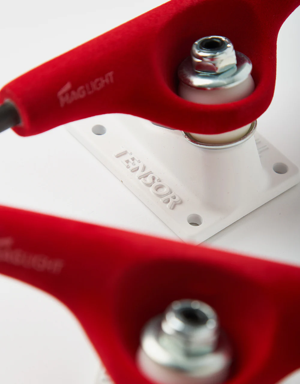 Tensor Velvet Mag Light 5.25 Skateboard Trucks - Red/White (Pair) - Image 7