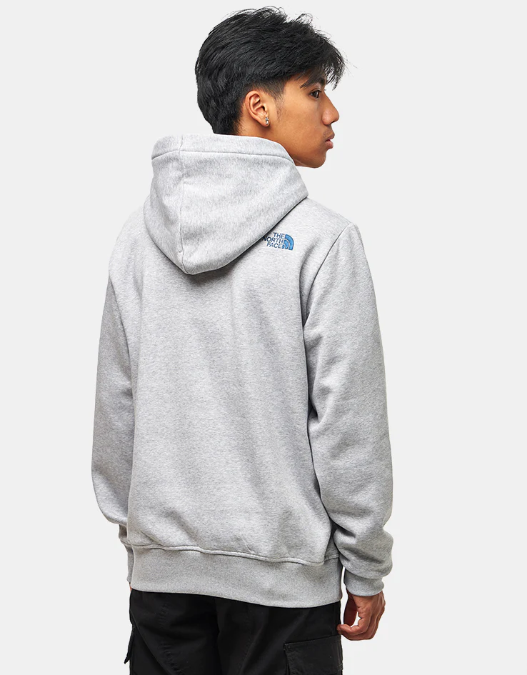 The North Face Drew Peak Pullover Hoodie - TNF Light Grey Heather/Blue - Image 2