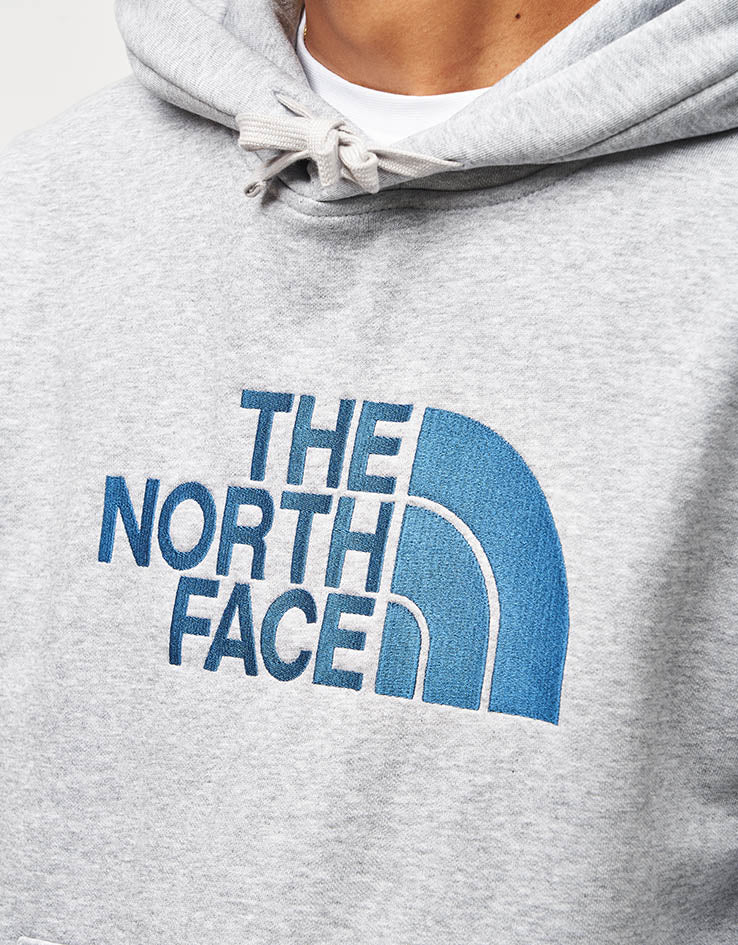 The North Face Drew Peak Pullover Hoodie - TNF Light Grey Heather/Blue - Image 3