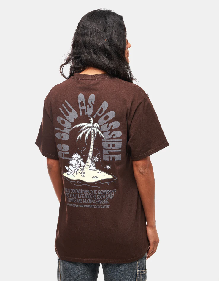 The Quiet Life As Slow As Possible T-Shirt - Dark Brown - Image 5