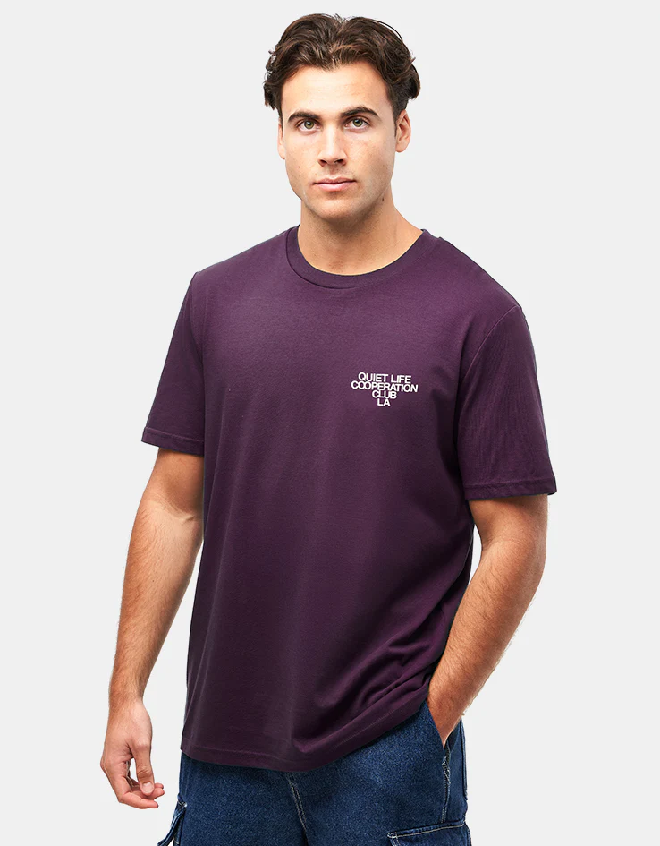 The Quiet Life Cooperation Club T-Shirt - Eggplant - Image 2