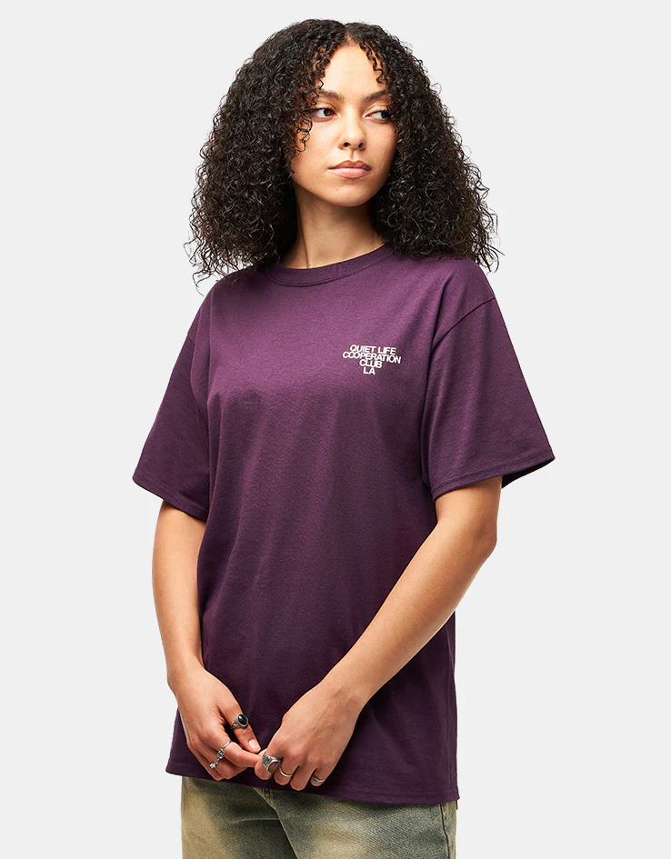 The Quiet Life Cooperation Club T-Shirt - Eggplant - Image 6
