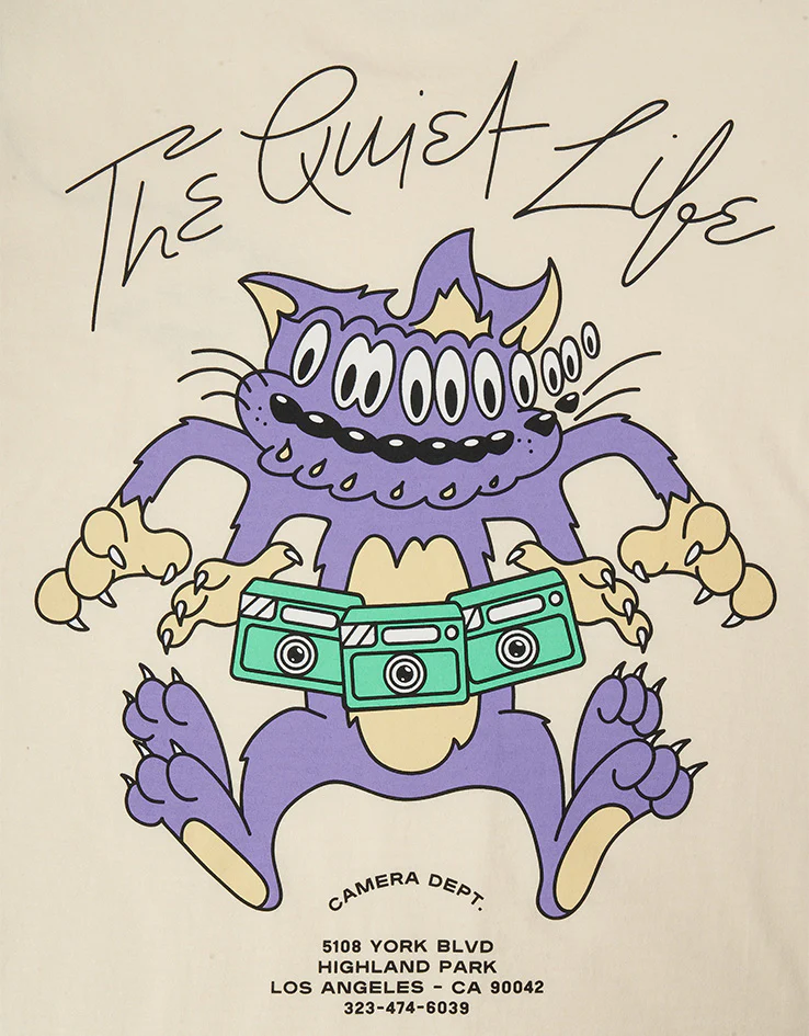 The Quiet Life Shakey Cat T-Shirt - Cream - Image 3