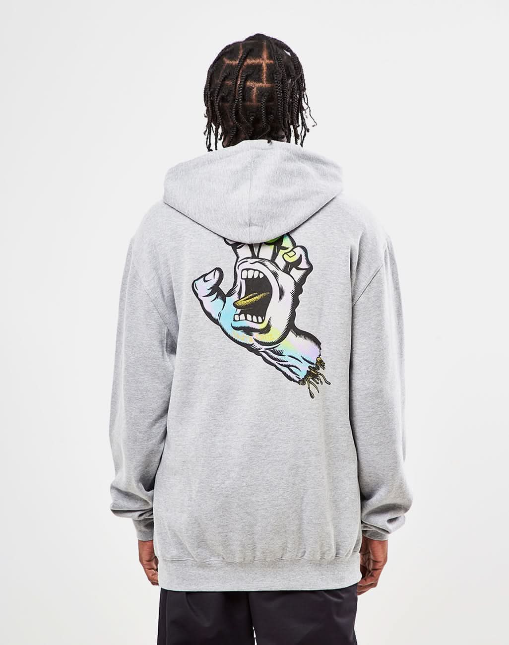 ThirtyTwo x Santa Cruz Screaming Hand Pullover Hoodie - Grey Heather - Image 3