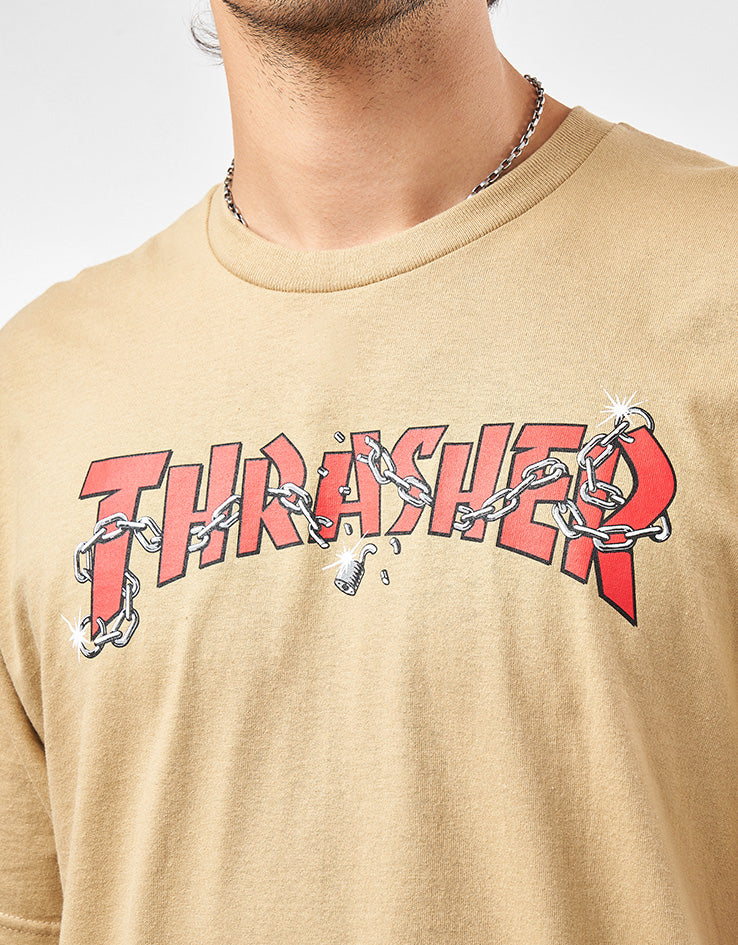 Thrasher Chains T-Shirt - Tan - Image 3