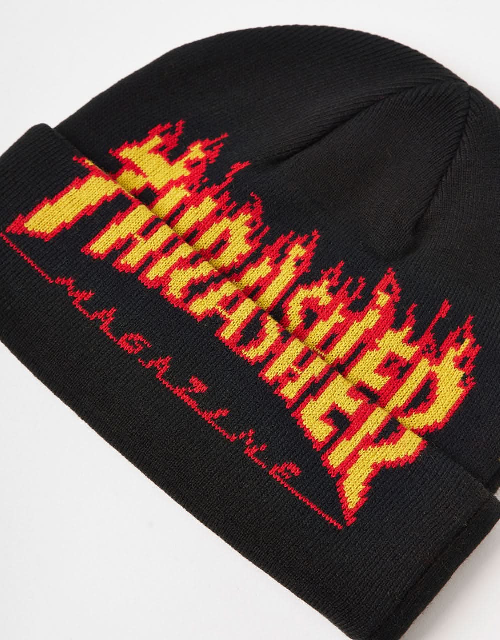 Thrasher Flame Fold Beanie - Black - Image 2