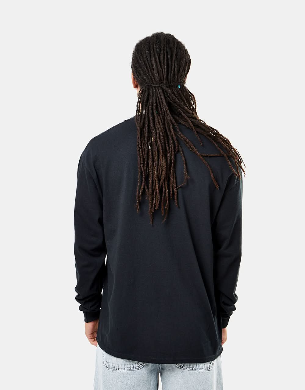 Thrasher Flame Logo L/S T-Shirt - Black - Image 3