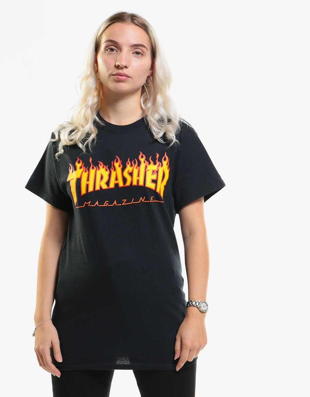 Thrasher Flame Logo T-Shirt - Black - Image 5