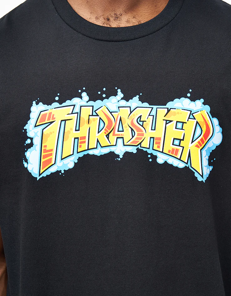 Thrasher Graff T-Shirt - Black - Image 2