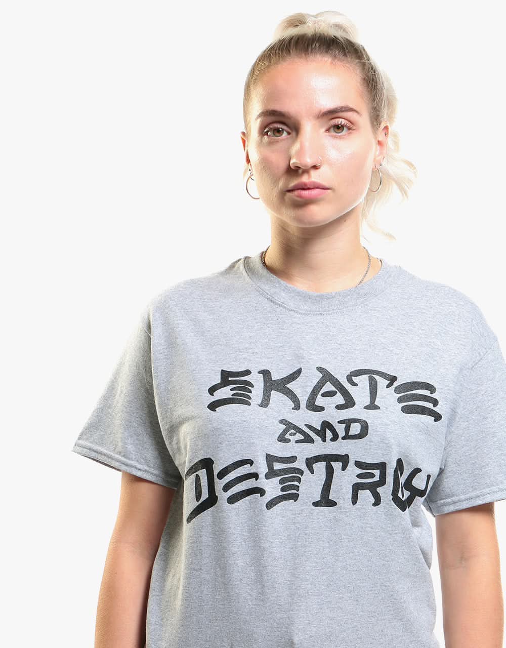 Thrasher Skate and Destroy T-Shirt - Heather Grey - Image 4