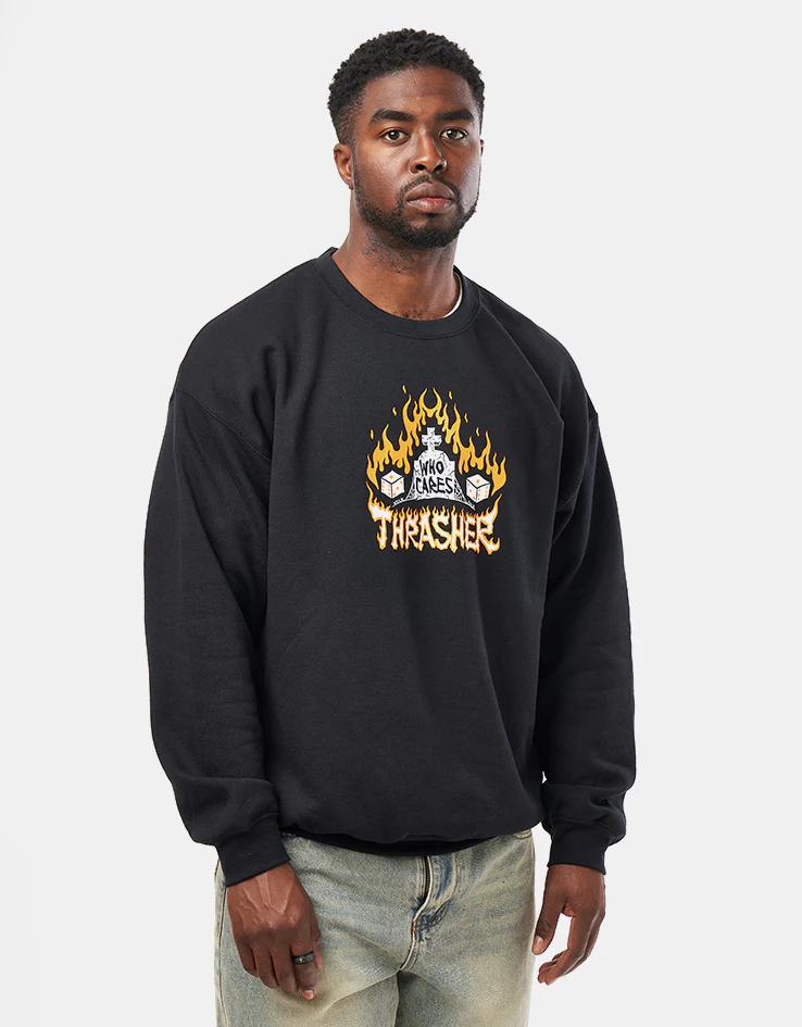 Thrasher x Neckface Who Cares Crew - Black