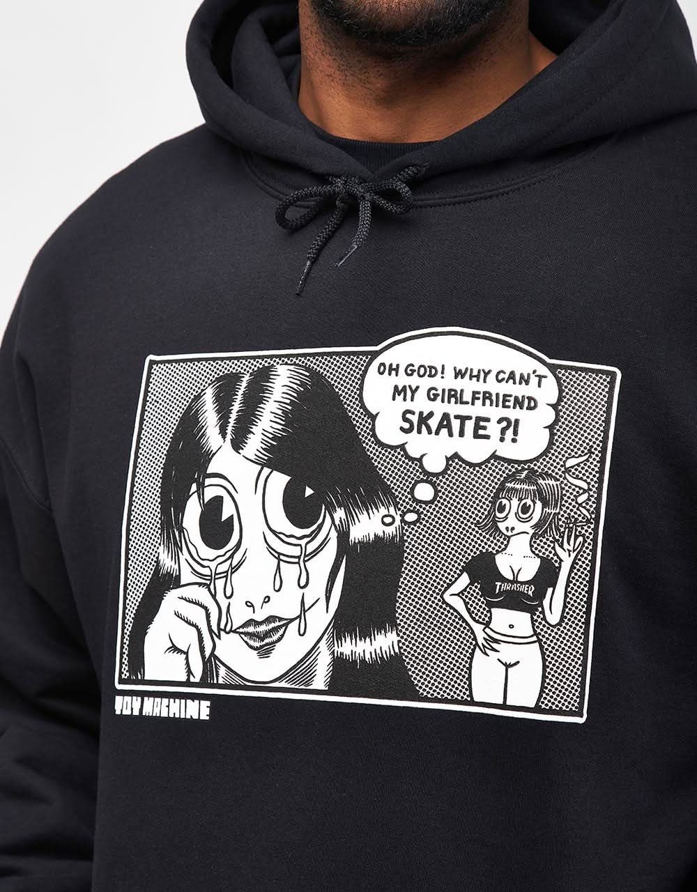 Thrasher x Toy Machine Girlfriend Pullover Hoodie - Black - Image 3