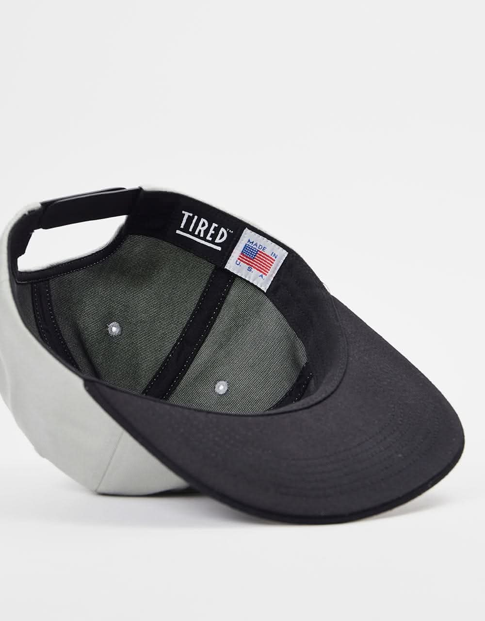 Tired Stamp 2 Tone 6 Panel Cap - Ash/Black - Image 5