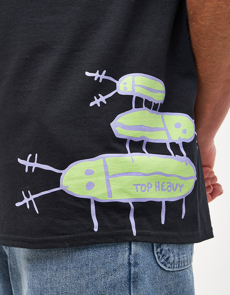 Top Heavy EXCLUSIVE Bugged Out T-Shirt - Black - Image 3