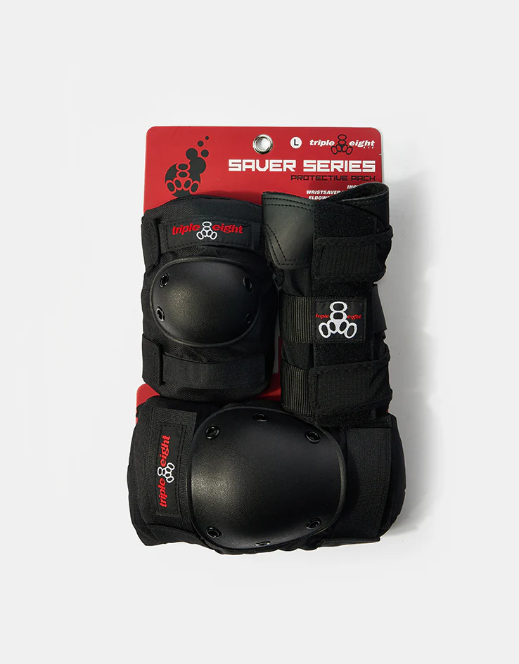 Triple 8 Saver Series Junior Triple Pad Set - Black - Image 2