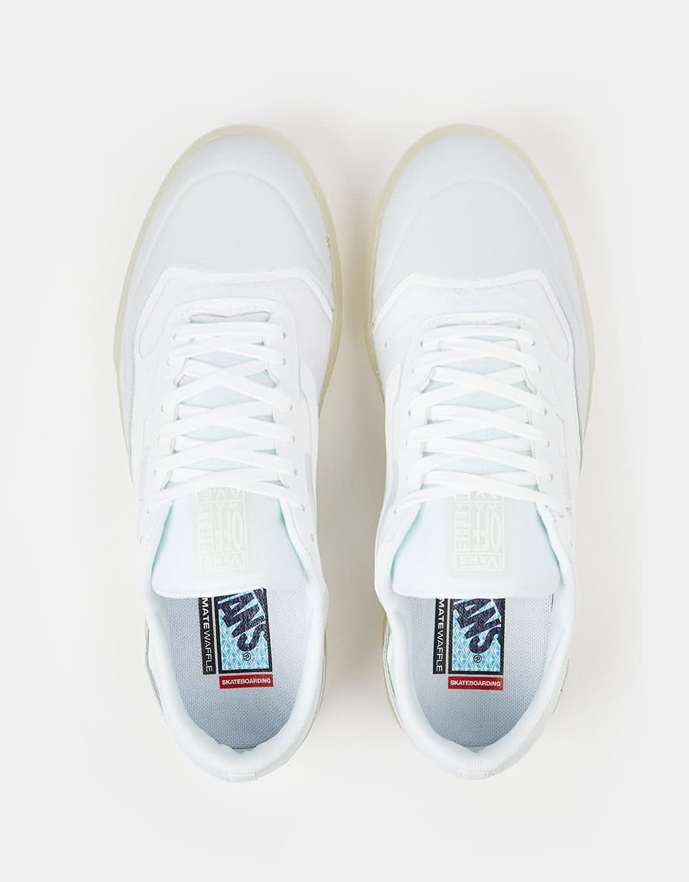 Vans AVE Skate Shoes - White/White - Image 6