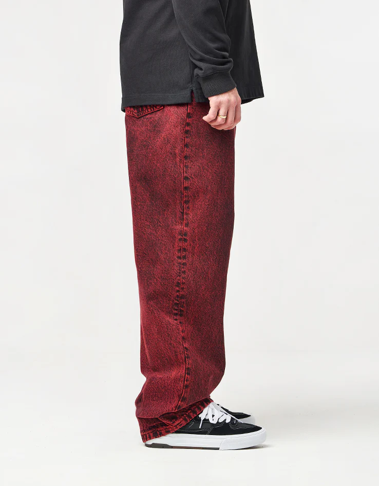 Vans Check-5 Baggy Acid Overdyed Denim Pant - Racing Red - Image 3