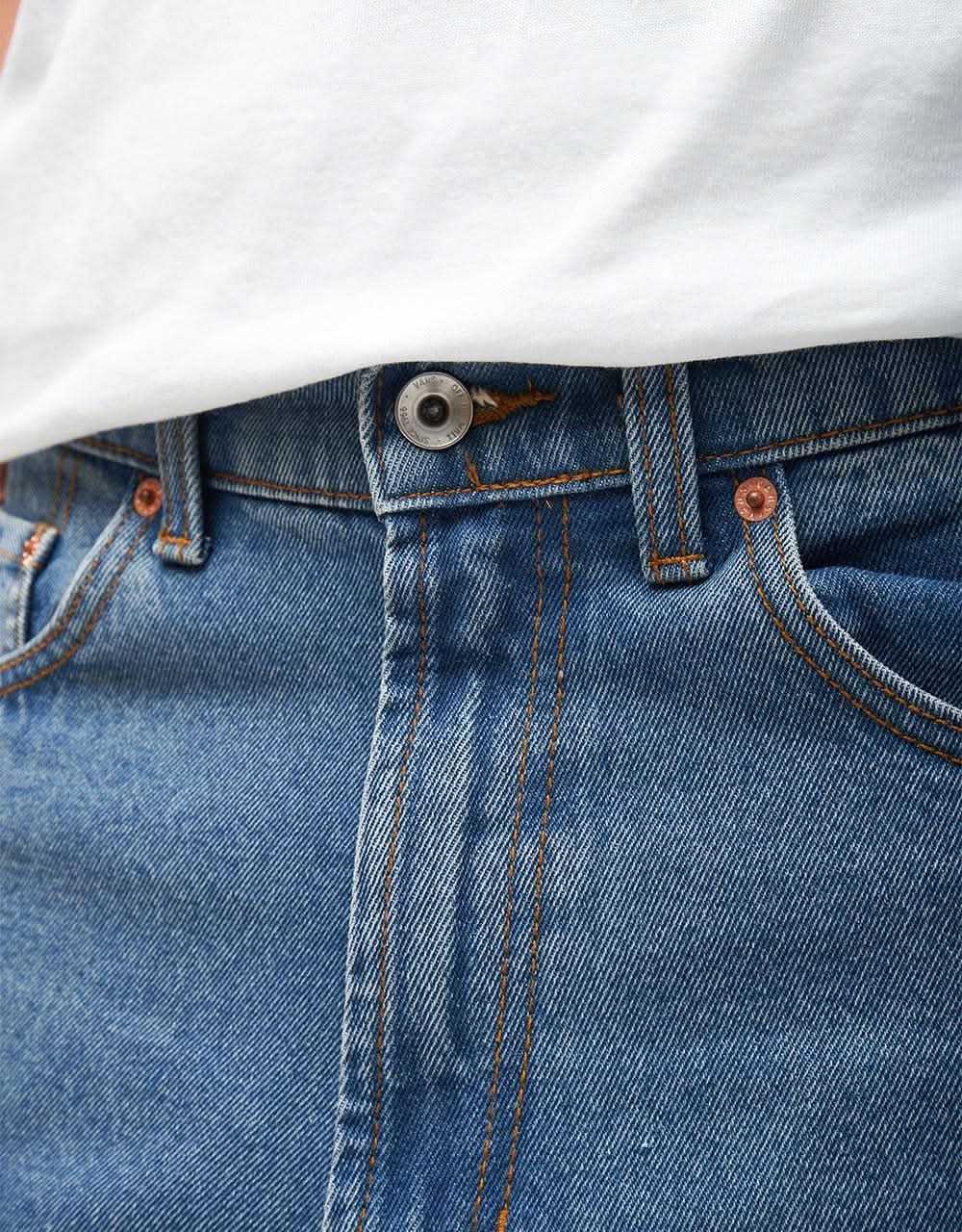 Vans Check-5 Baggy Denim Pant - Stonewash Blue - Image 4