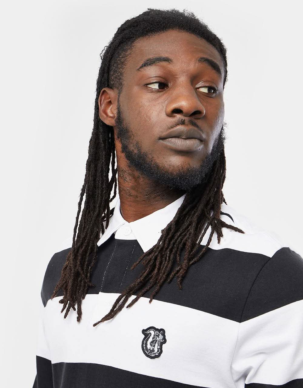 Vans Checkerboard Research L/S Polo Shirt - Black/White - Image 5