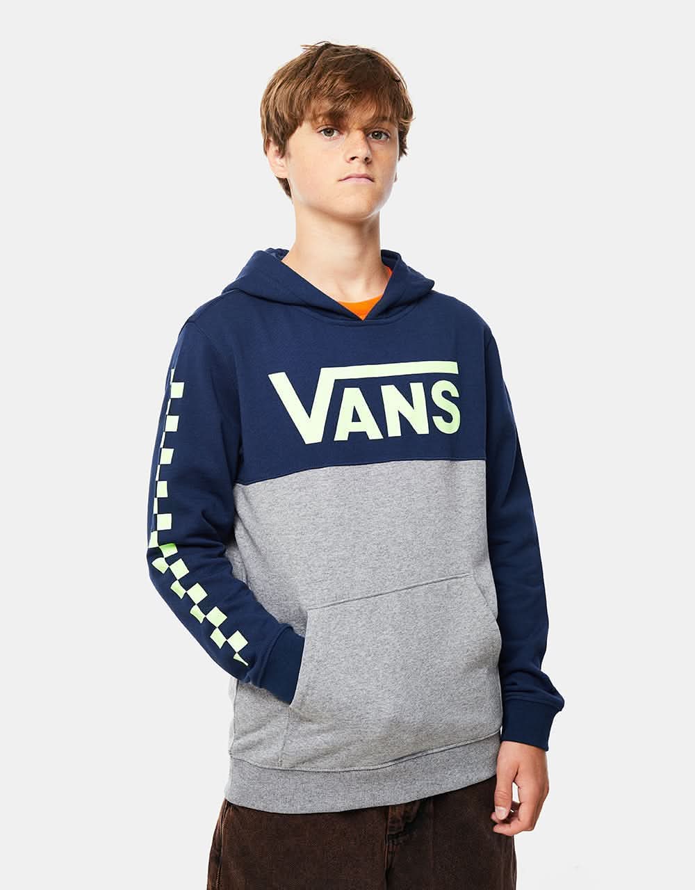 Vans Classic Block Kids Pullover Hoodie - Dress Blues/Cement Heather - Image 2