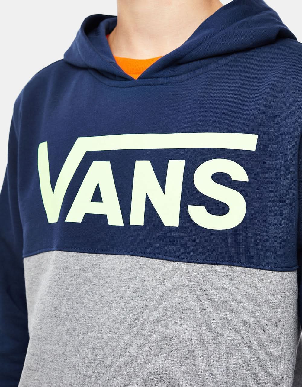 Vans Classic Block Kids Pullover Hoodie - Dress Blues/Cement Heather - Image 3