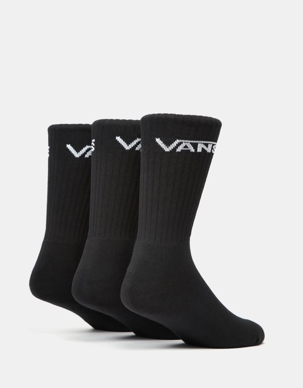 Vans Classic 3 Pack Crew Socks - Black - Image 3