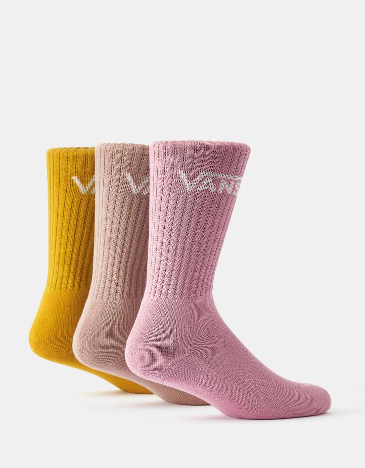 Vans Classic Crew 3 Pack Socks - Pink Dawn - Image 4